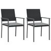 vidaXL 3 Piece Garden Dining Set with Cushions Poly Rattan and Steel