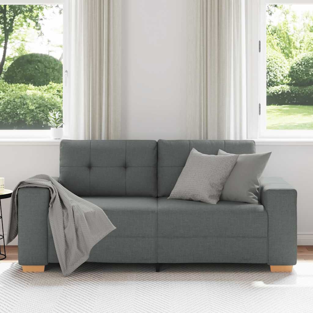 vidaXL Loveseat Sofa Dark Grey 140 cm Fabric