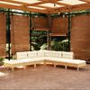 vidaXL 7 Piece Garden Lounge Set with Cream Cushions Pinewood
