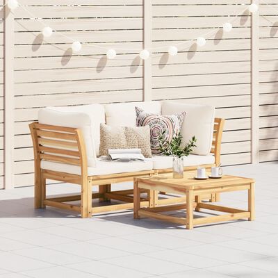 vidaXL Garden Sofa with Cushions 2-Seater Solid Wood Acacia