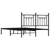 vidaXL Metal Bed Frame without Mattress with Headboard Black 150x200cm