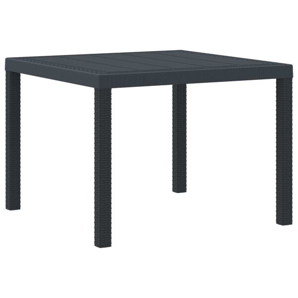 vidaXL Garden Table Anthracite 100 x 100 x 73 cm Poly Rattan