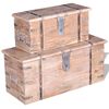 vidaXL Two Piece Storage Chest Set Acacia Wood