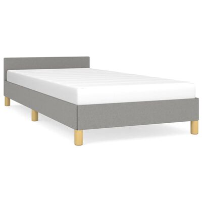 vidaXL Bed Frame without Mattress Light Grey Twin Fabric