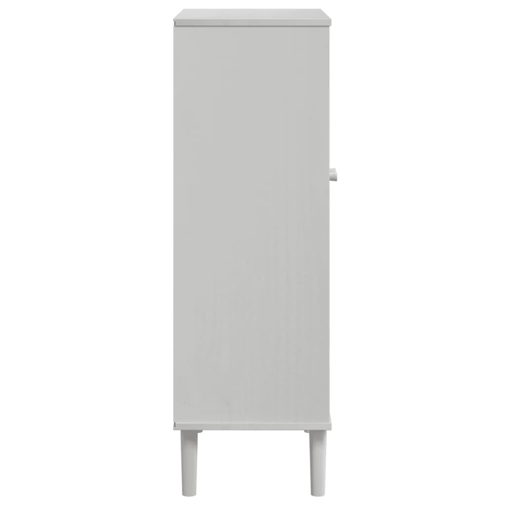 vidaXL Shoe Cabinet SENJA Rattan Look White 59.5x35x107 cm Solid Wood