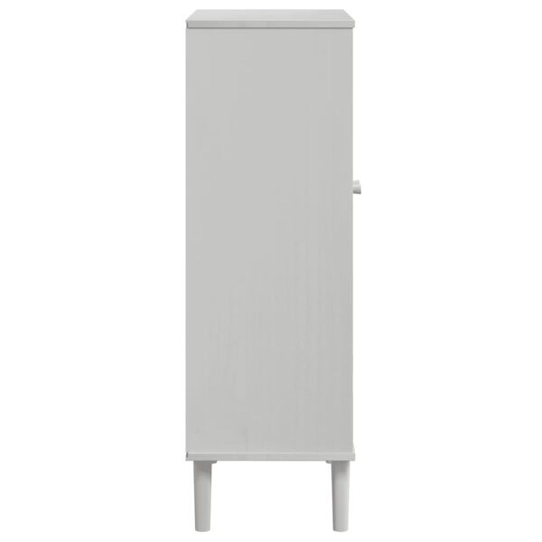 vidaXL Shoe Cabinet SENJA Rattan Look White 59.5x35x107 cm Solid Wood