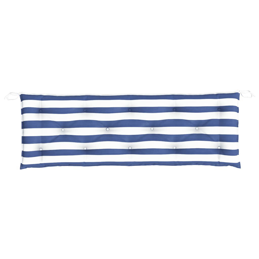 vidaXL Garden Bench Cushions 2 pcs Blue&White Stripe 150x50x7 cm Fabric
