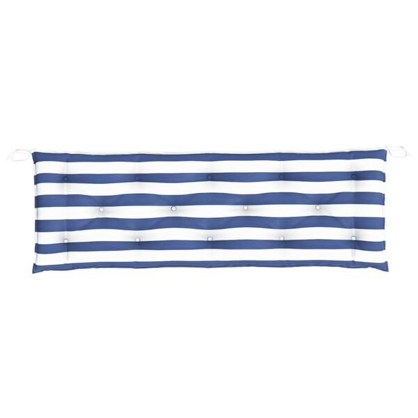 vidaXL Garden Bench Cushions 2 pcs Blue&White Stripe 150x50x7 cm Fabric