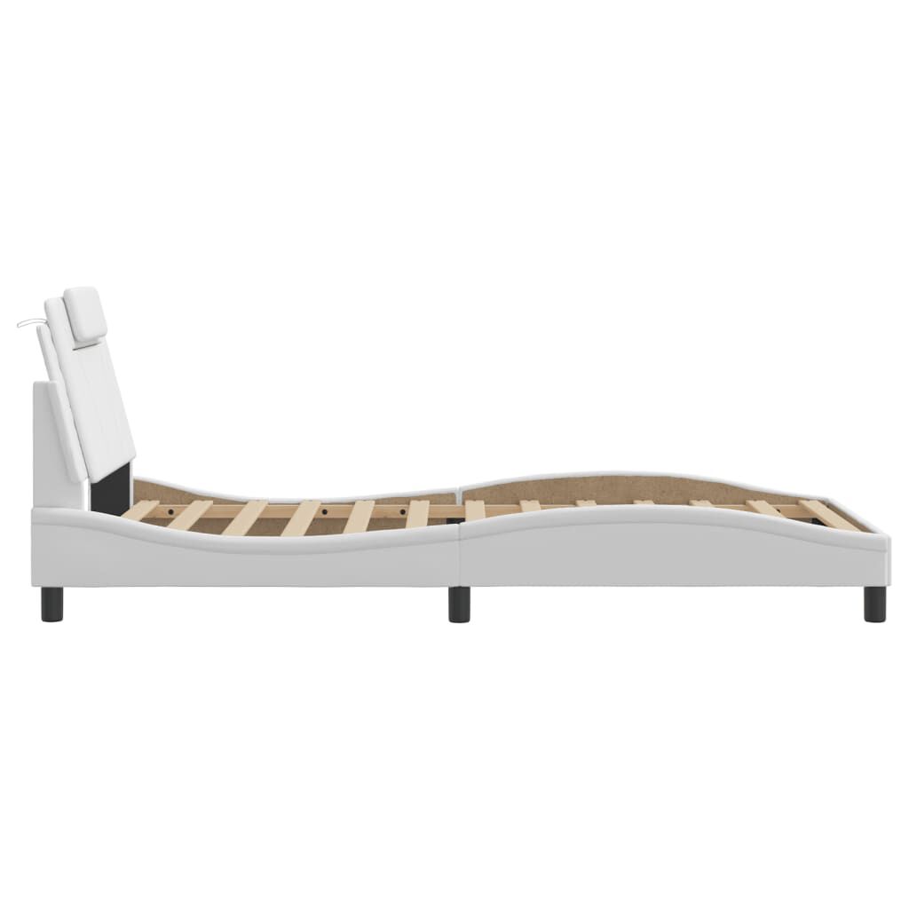 vidaXL Bed Frame without Mattress White 100x203 cm Faux Leather