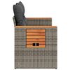 vidaXL Garden Sofa with Cushions 2-Seater Grey Poly Rattan