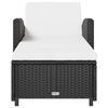 vidaXL Sun Lounger with Cream White Cushion Poly Rattan Black