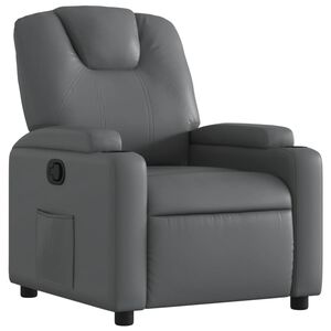 vidaXL Recliner Chair Grey Faux Leather