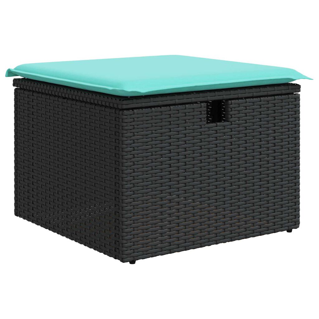 vidaXL 9 Piece Garden Sofa Set with Cushions Black Poly Rattan