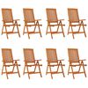 vidaXL Folding Chairs 8 pcs Solid Wood Eucalyptus