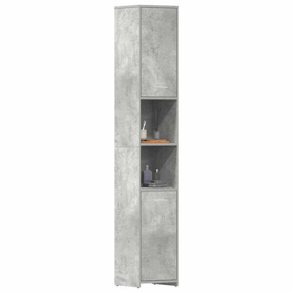 vidaXL Bathroom Cabinet Concrete Grey 30x30x183.5 cm Engineered Wood