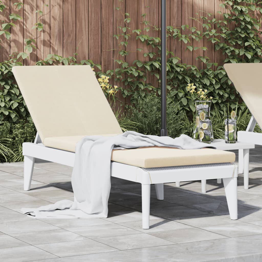 vidaXL Sun Lounger with Cushion White 186x60x29 cm PP
