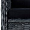 vidaXL Garden Chairs with Cushions 2 pcs Poly Rattan Dark Grey