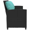 vidaXL Garden Sofa 5-Seater with Cushions Black Poly Rattan