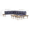 vidaXL 7-Seater Garden Lounge Set with Cushions Solid Acacia Wood Brown