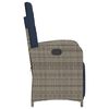 vidaXL 3 Piece Bistro Set with Cushions Grey Poly Rattan