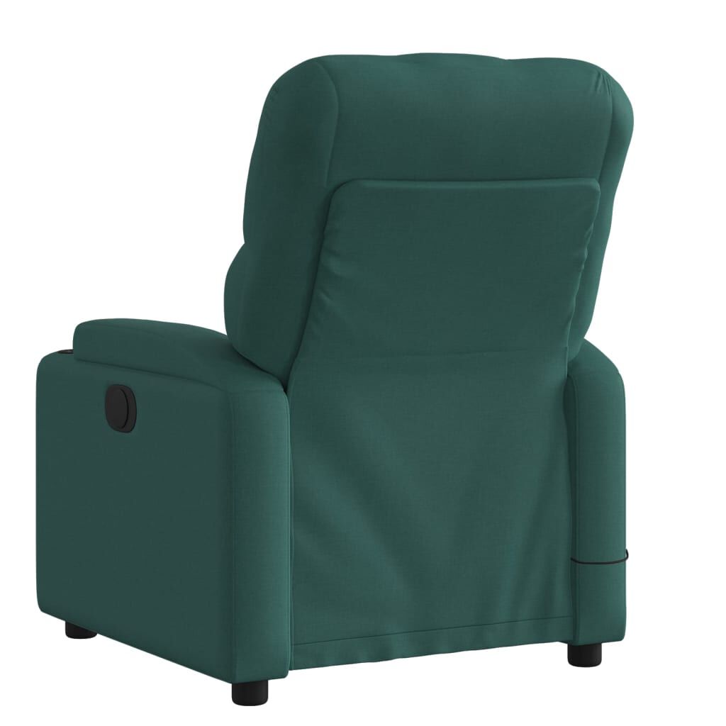 vidaXL Massage Recliner Chair Dark Green Fabric