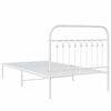 vidaXL Metal Bed Frame without Mattress with Headboard White 100x200cm