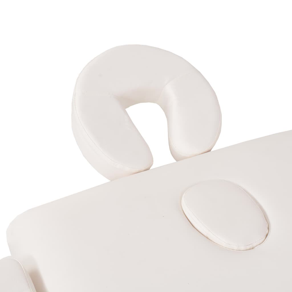 vidaXL 3-Zone Folding Massage Table and Stool Set 10 cm Thick White