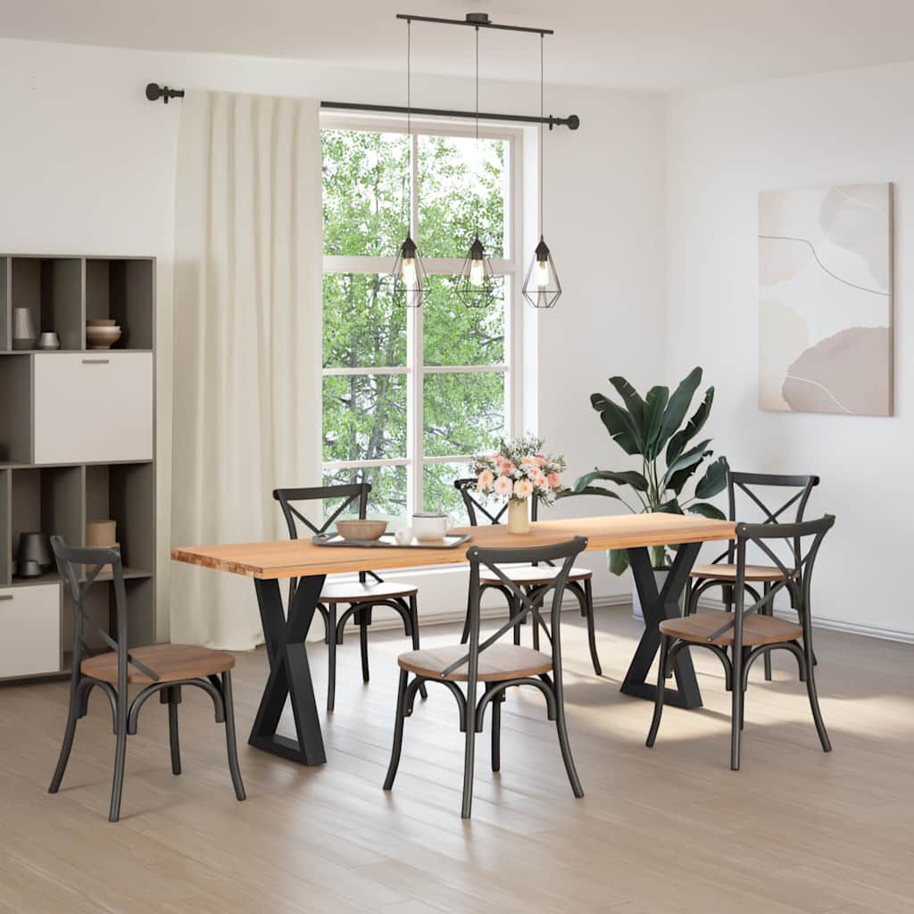 vidaXL Dining Table Legs 2 pcs Black 60x(72-73.3) cm Steel