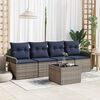 vidaXL Sofa Set with Cushion 5 pcs Grey Poly Rattan