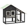 vidaXL Rabbit Hutch Grey and White 140x63x120 cm Solid Firwood