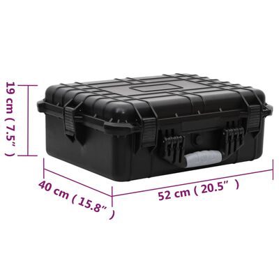 vidaXL Portable Flight Case Black 52x40x19 cm PP