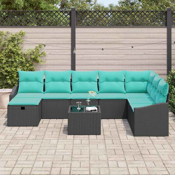 vidaXL Sofa Set with Cushion 5 pcs Poly Rattan