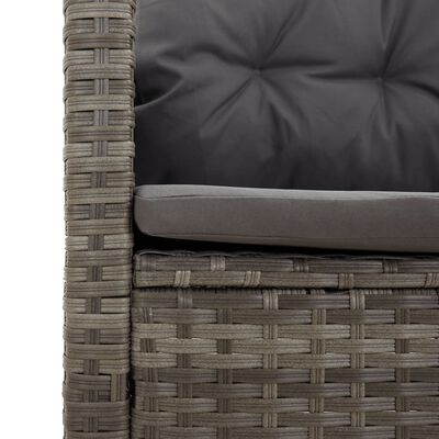 vidaXL 4 Piece Garden Lounge Set with Cushions Grey Poly Rattan