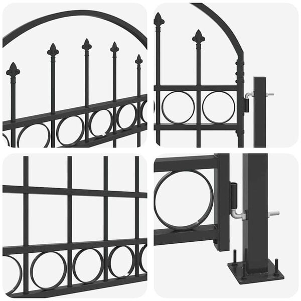 vidaXL Fence Gate Grey 102 x 200 cm Steel