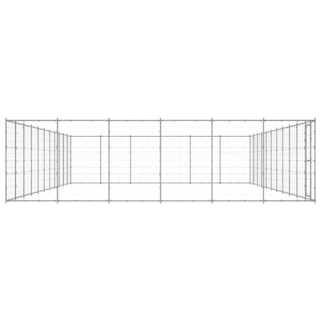 vidaXL Outdoor Dog Kennel Galvanised Steel 79.86 m²