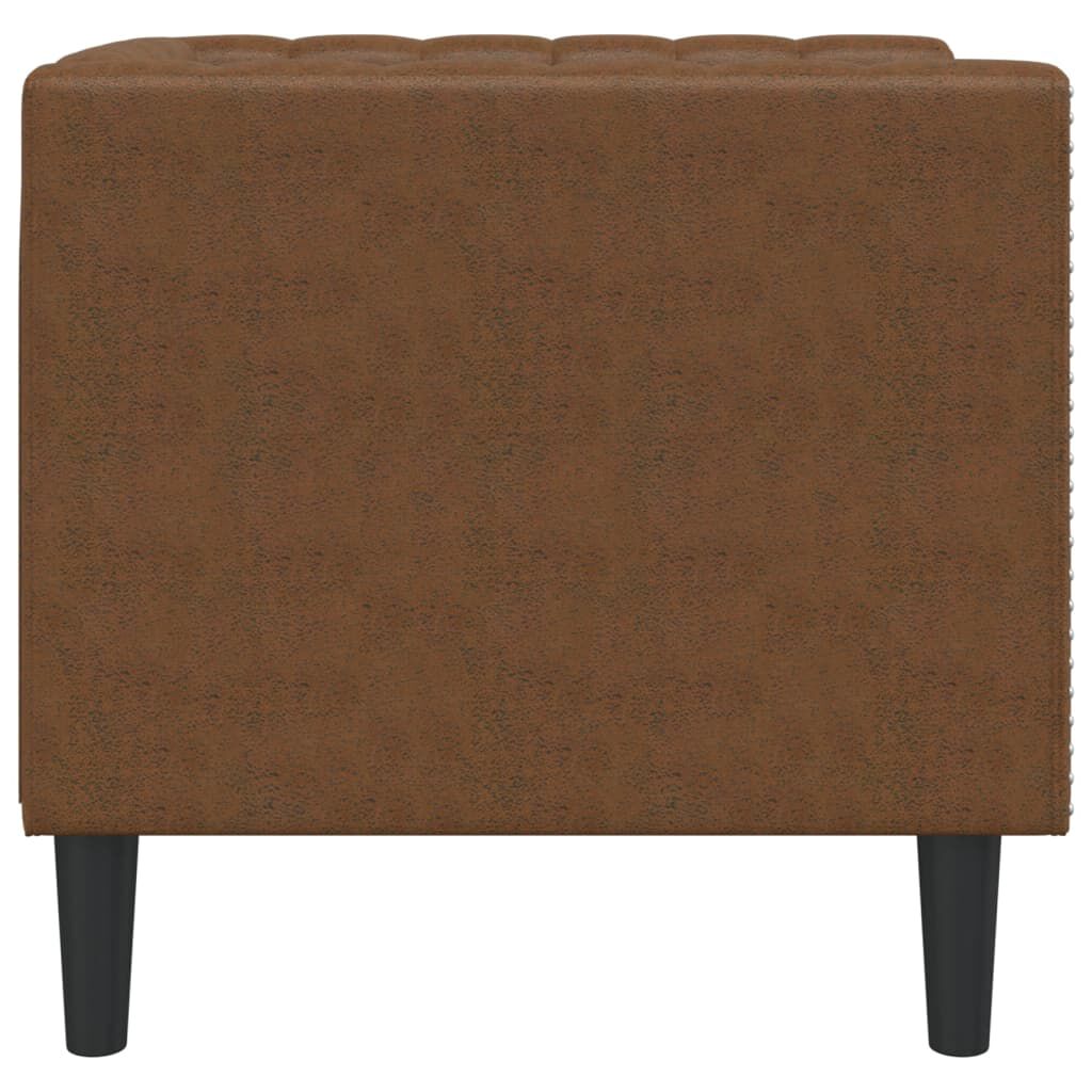 vidaXL Chesterfield Sofa Chair Brown Faux Suede Leather
