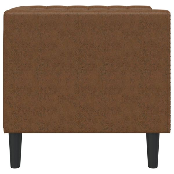 vidaXL Chesterfield Sofa Chair Brown Faux Suede Leather