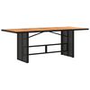 vidaXL Garden Table with Acacia Wood Top Black 190x80x75 cm Poly Rattan