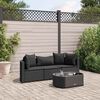 vidaXL 4 Piece Garden Sofa Set with Cushions Black Poly Rattan