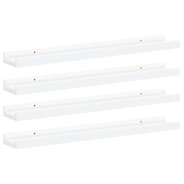 vidaXL Wall Shelves 4 pcs White 60x9x3 cm