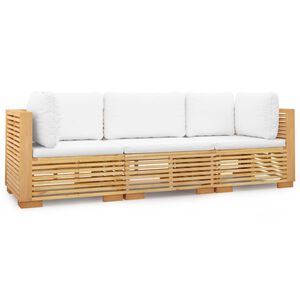 vidaXL 3 Piece Garden Lounge Set with Cushions Solid Wood Teak