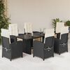 vidaXL 7 Piece Garden Dining Set with Cushions Beige Poly Rattan