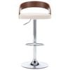 vidaXL Bar Stools 2 pcs Cream Faux Leather and Bentwood