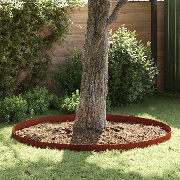 vidaXL Lawn Edging 4 pcs Rusty 450 x 0.05 x 15 cm Weathering Steel