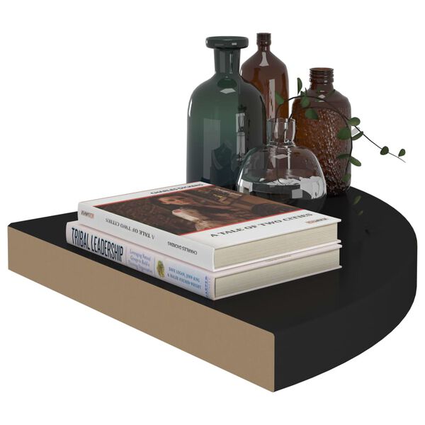 vidaXL Floating Corner Shelves 4 pcs Black 35x35x3.8 cm MDF