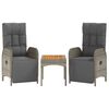 vidaXL 5 Piece Garden Dining Set with Cushions Grey Poly Rattan