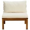 vidaXL 2 Piece Garden Sofa Set with Cream White Cushions Acacia Wood