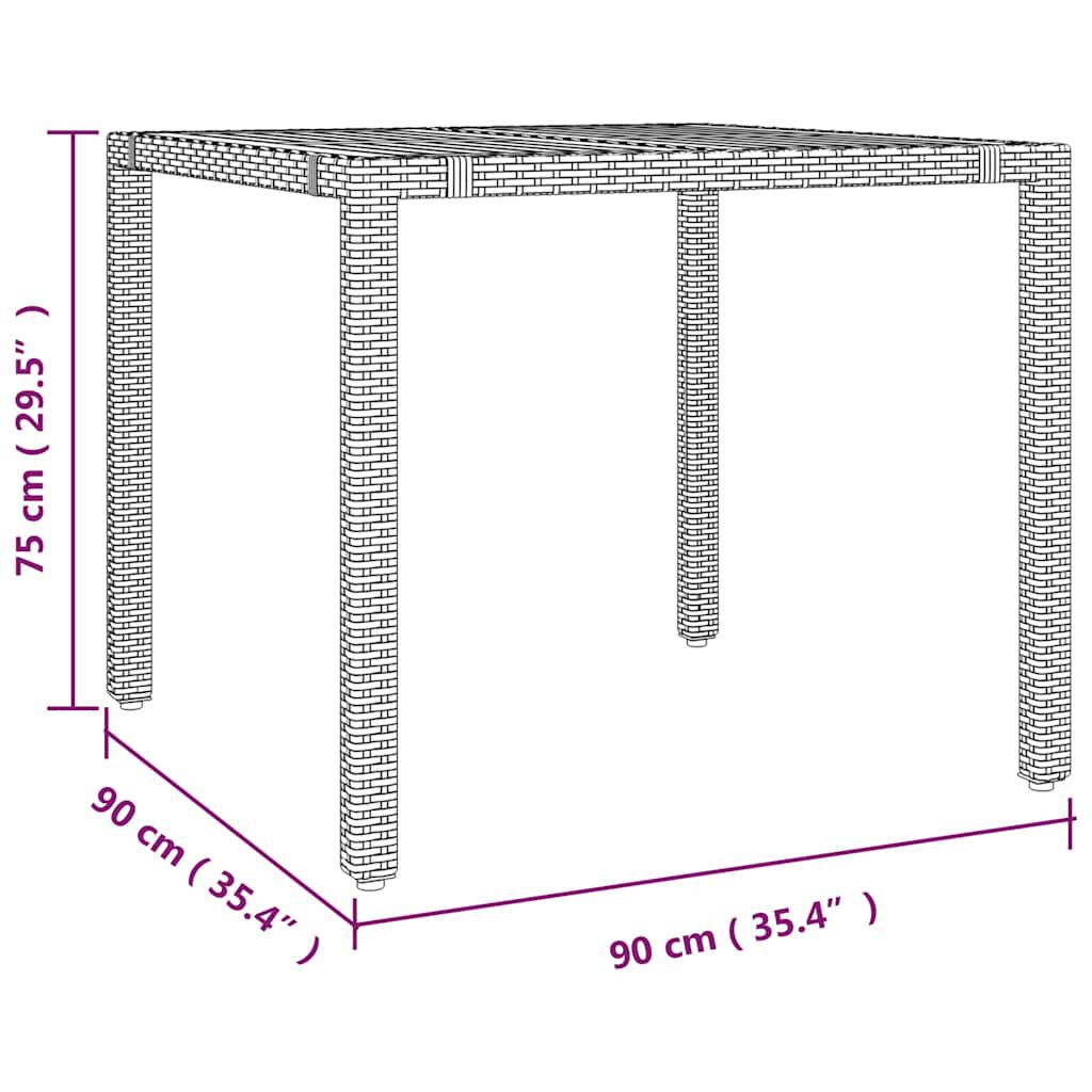 vidaXL 7 Piece Garden Bistro Set with Cushions Grey Poly Rattan
