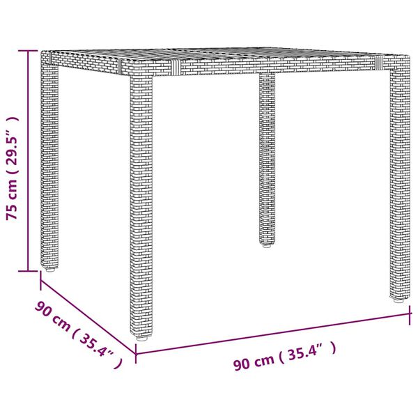 vidaXL 7 Piece Garden Bistro Set with Cushions Grey Poly Rattan
