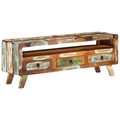 vidaXL TV Cabinet Multicolour 110x30x40 cm Solid Reclaimed Wood
